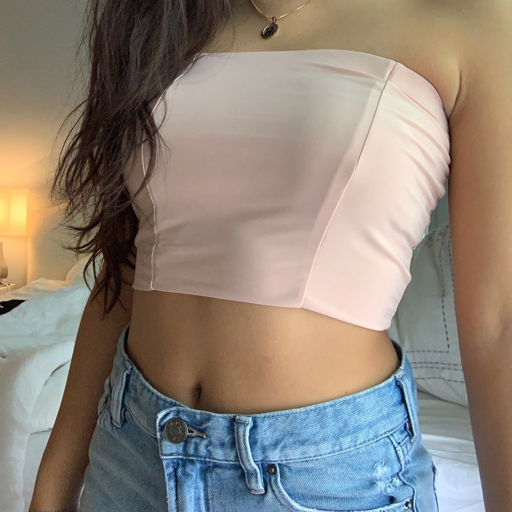 pink tube top
